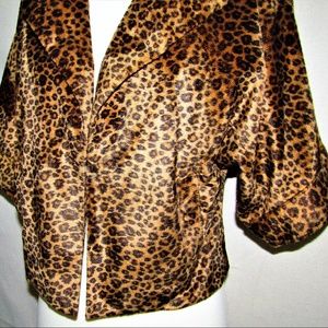 Leopard Print Short Hair Faux Fur Jacket